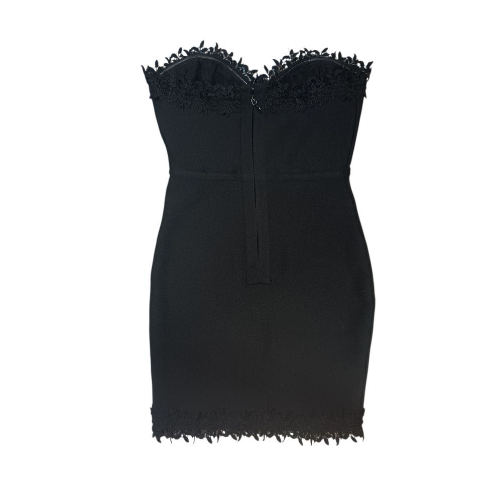 Forever 21 Elegant Black Strapless Bodycon Dress Sz S - Picture 2 of 9